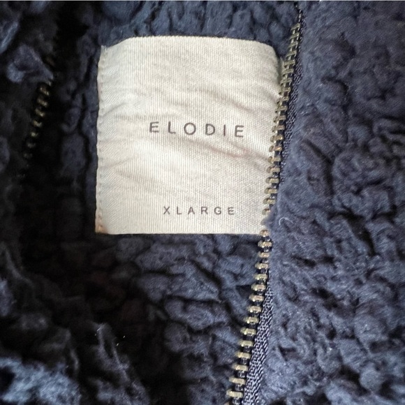 Elodie Fleece Lined Pullover Teddy Jacket Pullover Quarter Zip Dark Blue XL - Picture 9 of 11